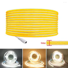 Tiras 5mm DC 12V 24V Soft Cob LED Tira iluminação