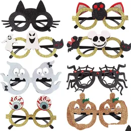 زينة عيد الميلاد ديكورات عيد الميلاد NC هالوين نظارات حفلة مضحكة Cosplay Eyeglasses Pumpkin Spider Cat Ghost Eyewear Po Dhpuo