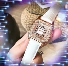 Top Model Fashion Lady Quartz Uhren 36mm Casual Square Roman Diamonds Ring Skelett Frauen Armbanduhr Roségold Silber Genauer Ledergürtel Kette Armband Uhr Uhr