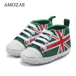 Flat shoes Bebes New Canvas Baby Shoes For Newborn Spring/Autumn Baby Boy Shoes Print British Flag Anti-Slip First Walker Infant Toddler L221012
