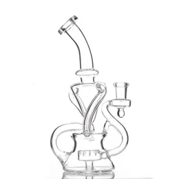 2023 Recycler Tornado Bong Narghilè Vetro Dab Rigs Percolatore Oil Rig Bong d'acqua Dabber Pipes Giunto da 9 pollici 14mm con banger al quarzo o ciotola da 14,4 mm Commercio all'ingrosso della fabbrica