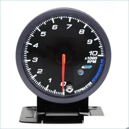Tachometer 60Mm Car Tachometer 0-10000 Rpm Gauge Black Face Meter With White Amber Dual Led Lighting Drop Delivery 2022 Mobiles Mo Dhxjr