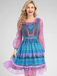 Sukienki codzienne moaayina moda startowa letnia sukienka damska fioletowa siatk