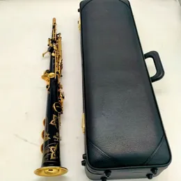 Ny Japan YSS-82Z Professionell Rak Sopransaxofon Bb Tuning Svart Guld Nyckel Musikinstrument Ligation Reed Läderfodral