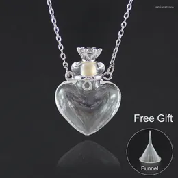 Naszyjniki wiszące 1PC Glass Heart Fial Kremacja Naszyjnik popiołu posiadacz skrzynki pamiątkowej biżuteria