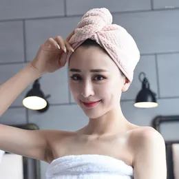 Ręcznik Super Absorption Women Hair Suszenie Kapelusz Mikrofibra Solidna szybka czapka kąpiel kąpiel prysznic podwójne warstwy suche