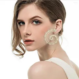 Brincos de argolas de ouro retro filigree swirl spiral aros rosqueer atravessando oorbellen para mulheres brincos aretes pesca