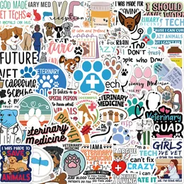 50st Cartoon Veterinary Sticker Pet Hospital Vet Graffiti Stickers för DIY Bagage Laptop Skateboard Motorcykelcykelklistermärken