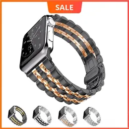 Armband i rostfritt stål för Apple Watch Ultra 49 mm band 8 7 6 5 SE 40/44 mm 41 mm 45 mm metalllänkarmband för iWatch Series 3 38/42 mm armband