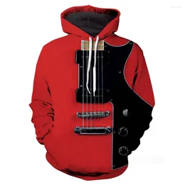 Männer Hoodies Est Rote Gitarre 3D Druck Männer Frauen Harajuku Mode Sweatshirt Unisex Fsahion Herbst Und Winter Tops Drop