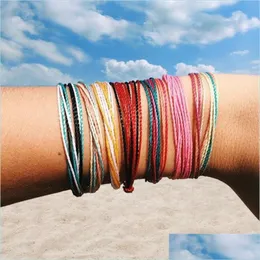 Other Bracelets Handmade Bracelet Wax String Thread Mtilayer Woven Mti Colour Bracelets Women Rope Adjustable Chain Drop Delivery 20 Dheqk