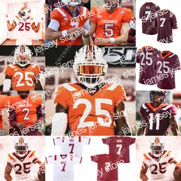 American College Football Wear Virginia Tech Hokies Jersey de futebol Williams Tae Daley Josh Fuga Eli Adams Norell Pollard Armani Chatman Jalen Stroman Mario Kendri