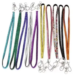 20 stycken Multi Colors Bling Rhinestone Halsband Rems Lanyards Keychain f￶r nyckel ID -h￥llare mobiltelefon USB eller kamera