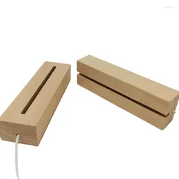 Lamp Holders 10PCS Wooden Led Base For Acrylic Glass Night Light In Bulk Wood Crystal Resin Art Display USB Wholesale