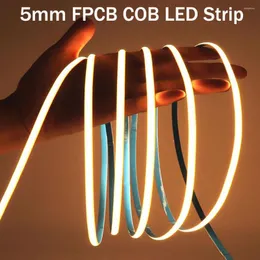 Streifen 5mm Super Thin COB LED Streifen Licht 384LEDs Weiche Flexible Band Band DC12V 24V Bar für Dekor Beleuchtung 3000K 4000K 6000K