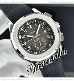 41mm Aquanaut 5968 Orologio da uomo automatico 5968A-001 Quadrante nero Cassa in acciaio Senza cronografo Cinturino in caucciù Orologi sportivi Timezonewatch E236C6