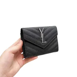 Mode Men Womens Designer Väskor Plånböcker Luxury Brand Cardholder Casual Coin Pocket Mens Purse Small Bags Card Holder For Women Gold Black Standard Wallet P2210022