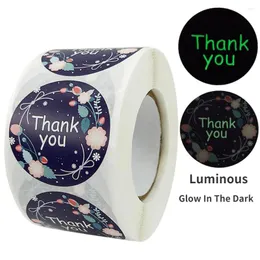 Jewelry Pouches 3.8cm Round Luminous Glow In The Dark Thank You Sticker Self-adhesive Sealed Label Gift Box Decoration Small Bussiness