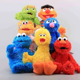 Big Size 28- 35 cm 9 Styles Sesame Street Elmo Cookie Bert Grover Big Bird Stuffed Plush Toy Children Soft Dolls Cute Gift 220121