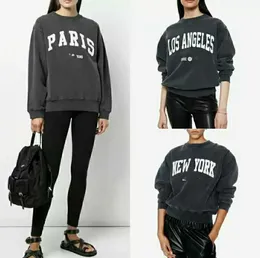 Top AB City Damen Pullover Sweatshirt New Letter Burst Print Pullover Bedruckt Wash Round BINGs Neck Cotton Hoodie RCJT001