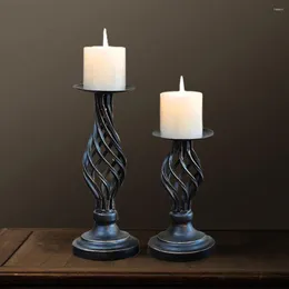 Ljusstakar retro vertikalt ljusstake europeisk romantisk metall middag hantverk soportes para velas hem dekoration dd60zt