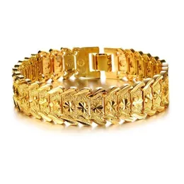 Charme Pulseiras Personalidade Charme Pulseiras 18K Ouro Trigo Pulso Link Cadeia Bangles Suntuoso Punk Jóias Para Homens Mulheres Cubana Brace Dhzhl