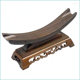 Jewelry Pouches Bags Jewelry Pouches Bags Sandalwood Carved Ivory Bracket Ox Horn Tray Wood Sword Display Katana Stand Holder Cresc Dh35Z