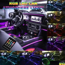 Luci decorative per interni auto RGB Led Strip Lights - Musica Neon Accent 5 in 1 con 6 metri / 236,22 pollici Atmosfera decorativa Dro Dh24M