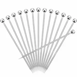 Goldbaking Stainless Steel Cocktail Picks Fruit Toothpicks Martini Glass Picks Dessert Forks Stirring Sticks Cocktail Mixing Stirrer t1013