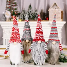 Christmas Decorations Wine Bottle Cover Set Toppers Gnomes Doll For Home Ornaments Year Navidad Gifts