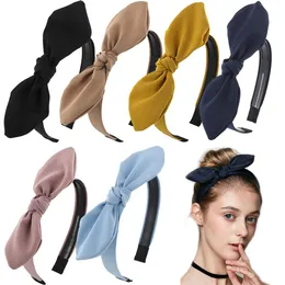 Headbands Solid Bow For Women Twist Knot Wired Rabbit Ears Plastic With Teeth Elastic Cloth Bowknot Headwrap Hair Accessory Pack Of Amvwx