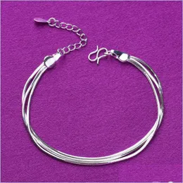 Charm Bracelets Women New 925 Sterling Sliver Bracelets Handwear Fashion Charm Pendant Anklets Bracelet Jewelry Valentines Day Gif Dhkjv