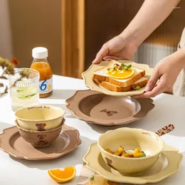 접시 세라믹 요리 전체 식탁보 귀여운 접시 오리지널 도자기 어린이 플래토스 vajilla 부엌 바 용품