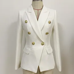 2022 Europejskie garnitury Blazers handel zagraniczny moda damska modyczna kurtka mała metalowy przycisk lwów Podwójny szczupły kombinezon lniany