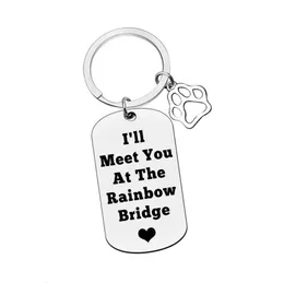 Mentaler Schlüsselanhänger „I Will Meet you at the Rain Bow Bridge“. Inspirierender Schlüsselanhänger für Hunde