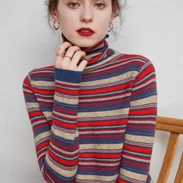 Women's Knits Tees Turtleneck Cashmere sweater Women national styleCasual Paragraph Long sleeve Sweater chromatic colour Pullover Sweater T221012