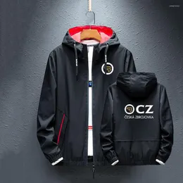 Men's Hoodies 2022 CZ 고품질 Ceska Zbrojovka 가을 겨울 남성 자켓 코트 슬리브 방풍 칼라 Streetwear 윈드 브레이커 의류