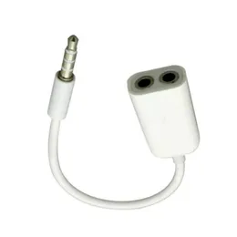 Weißes 3,5-mm-Audiokabel, Doppel-Kopfhörer-Y-Splitter-Kabel, Jack-Aux-Adapter