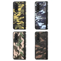 Камуфляж кожаные кошельки для Samsung Z Fold 4 3 раза 4 ZFOD4 Galaxy Fold3 ZFOD3 Армейский военный держатель камуф
