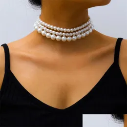 Chokers Frauen Halsketten Neue Elegante Perle Anhänger Damen Streetwear Abend Party Statement Schmuck 2988 Q2 Drop Lieferung 20 Dhkhx