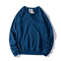Męskie bluzy bluzy 2022 Nowy jesień i zimowy sweter Terry Clo luźne okrągłe ne bawełniane bluza z kapturem G221011