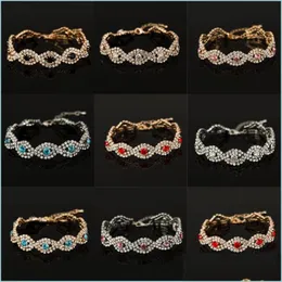 Beaded Strands Womens Elegant Wedding Banket Bangle Cocktail Party Rhinestone Armband Drop Delivery 2022 Smycken Armband Dhunq