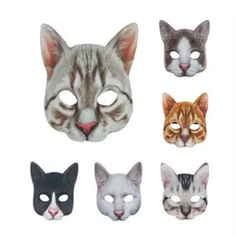 Cadılar Bayramı Yenilik Kedi Maskesi Kostüm Partisi Kedi Hayvan Yarım Yüz Cosplay Masquerade Props GC1707