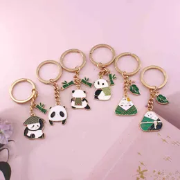 Portachiavi Dragon Boat Festival simpatico cartone animato panda zongzi portachiavi personalità creatività studente zainetto ciondolo auto piccolo regalo