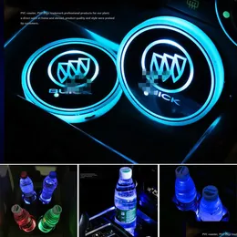 Inne akcesoria zewnętrzne 2PCS LED SAM SAM CARM Lights do Buick 7 Kolory Zmiana mata ładowania USB Luminesscent Pad Wewnętrzne atm dhgeq