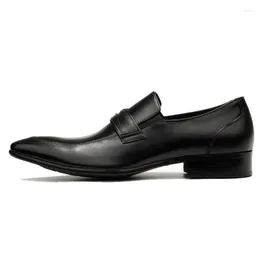 Ostrich Dress Spring/Autumn Shoes Liaochi 937 Style Black Loafers pekade tå slip-on äkta läder Wedding Oxford Office 17