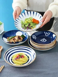 Plates Bowl Ceramic Plate Personlighet Creative Table Seary Net Red Dinner Noodle Steak