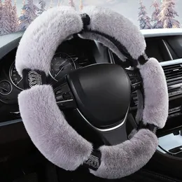 Pokrywa koła kierownicy miękka pluszowa sprężyna Kawaii Universal Winter Warm Protector Auto Accessories