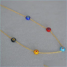 Colares pendentes de colares pendentes versão coreana fresca bela colorida miçangas de temperamento simples personalidade de moda de fada curta dhbgc