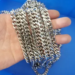 3Meter Lot Huge 8mm Miami Cuban Curb Chain Jewelry Findings Chains Stainless Steel Silver Jewelry Marking DIY Accessories